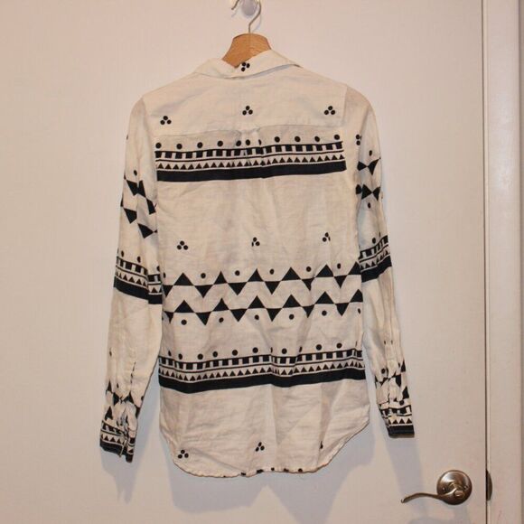 J. Crew printed linen Popover lBlouse Women's Size XS - Picture 6 of 11